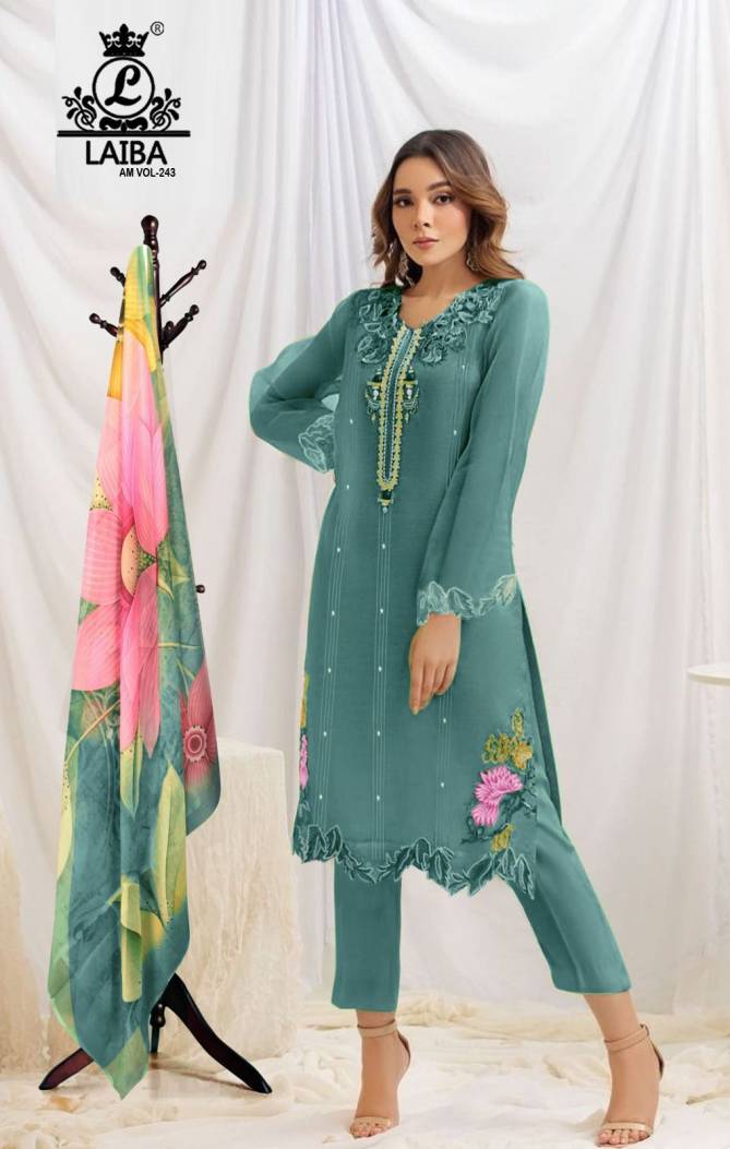 Laiba Am Vol 243 Organza Pakistani Readymade Suits Catalog
